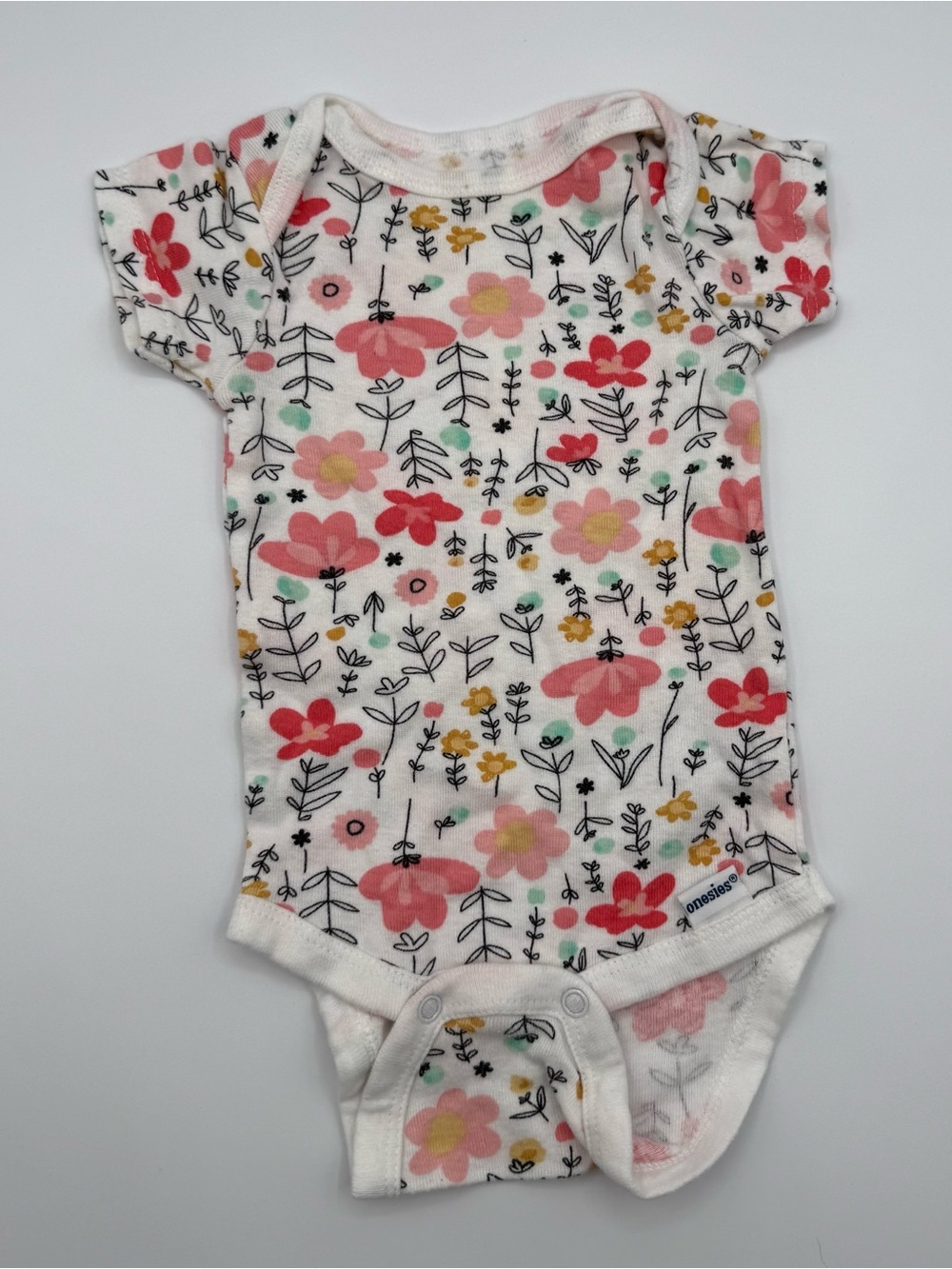 Floral 3 Month Girl Short Sleeve Onesie Bundle (5 pcs) - Picture 4 of 6